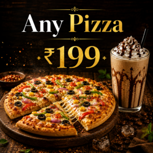 Any Pizza + Cold Coffee