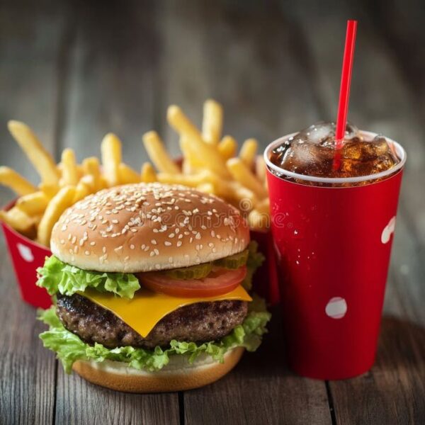 classic burger+french fries+any mojito